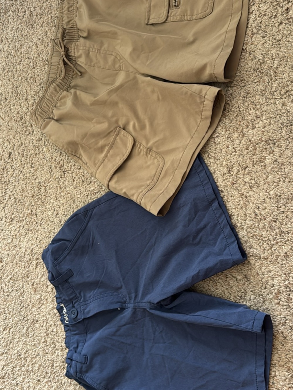 Cat & Jack Boys Cargo Shorts in Tan and Navy